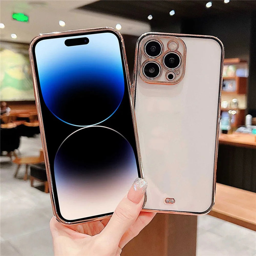 Cell Phone Case for iPhone 14 Pro, Anti-dust TPU Electroplating Mobile Phone Cover - Black - 6