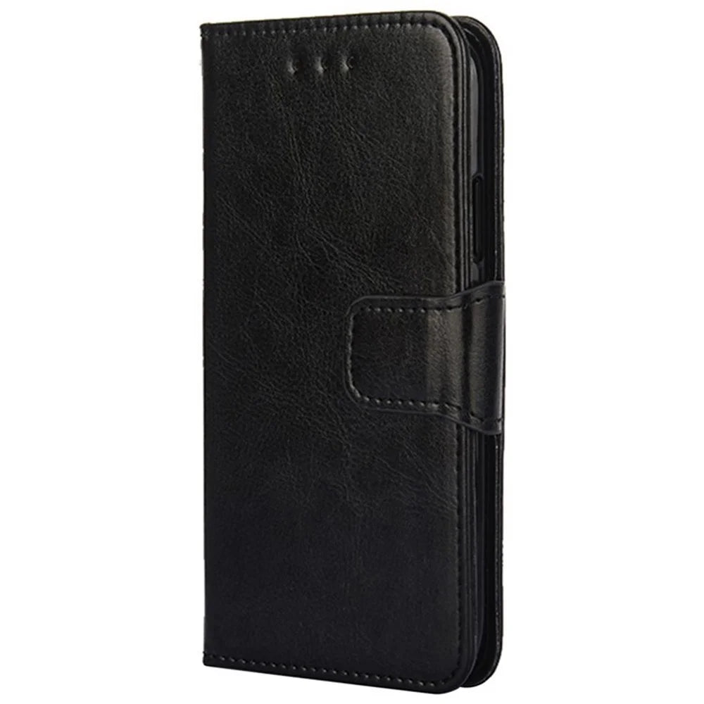 For iPhone 17e / 16e Case Wallet PU Leather + TPU Folding Stand Phone Cover - Black - 6