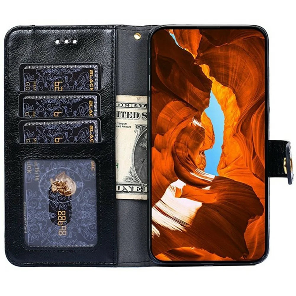 For TCL 50 Pro NxtPaper 5G / TCL 50 NxtPaper 5G Case Zipper Pocket PU Leather Wallet Flip Phone Cover - Black - 2
