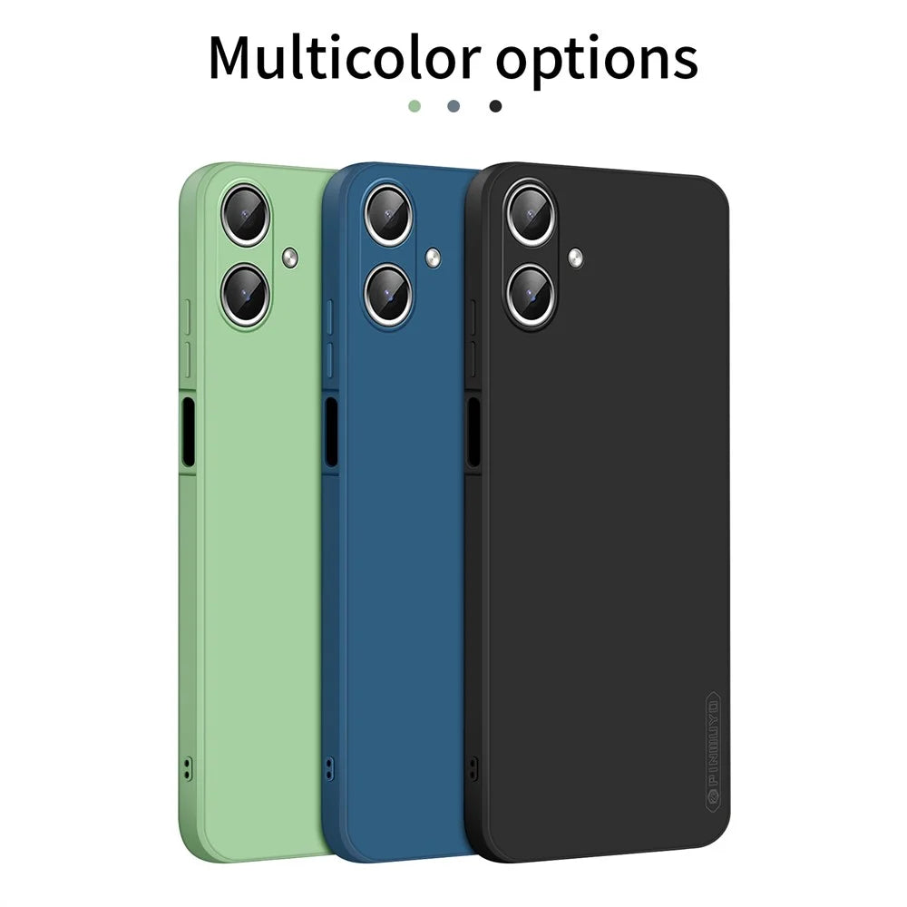 PINWUYO For Samsung Galaxy A06 5G Phone Case  Soft Matte TPU Mobile Back Cover - Black - 3