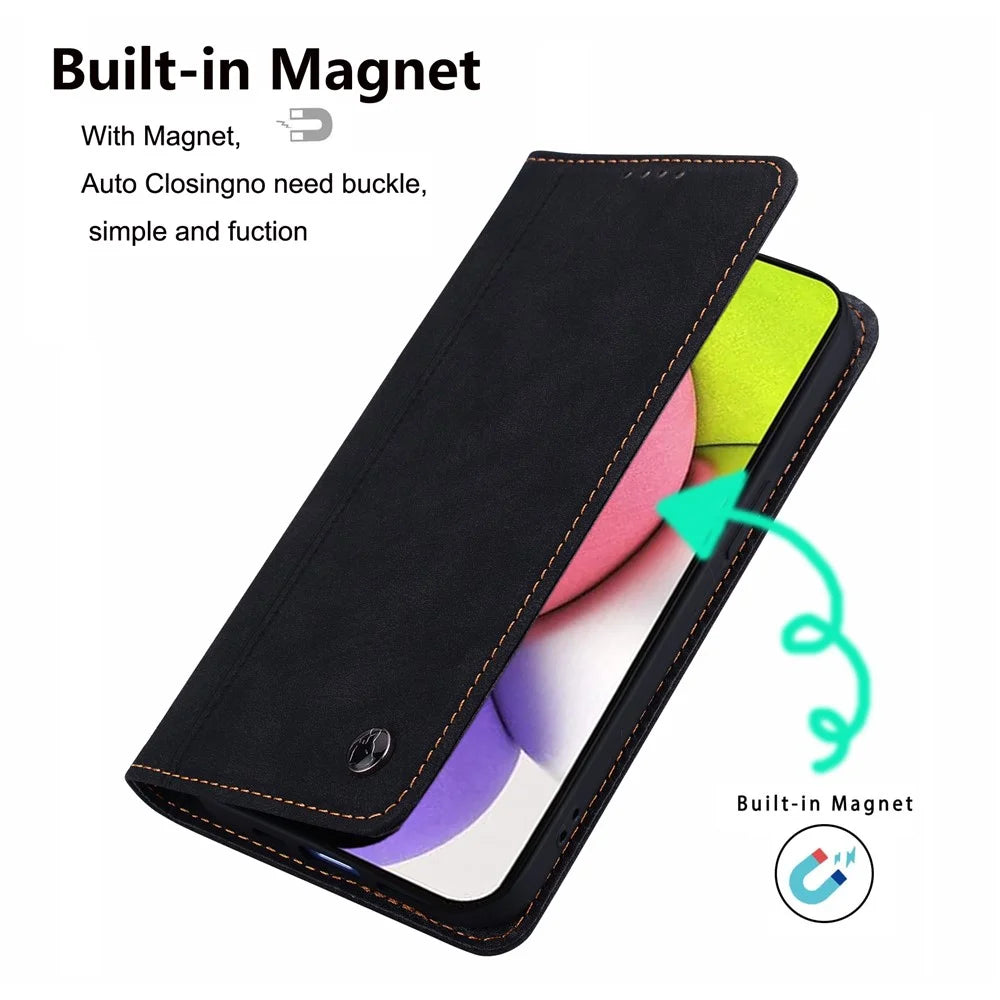 For Google Pixel 9a Case Lines Pattern Wallet Leather Phone Cover with Strap - Black - 5