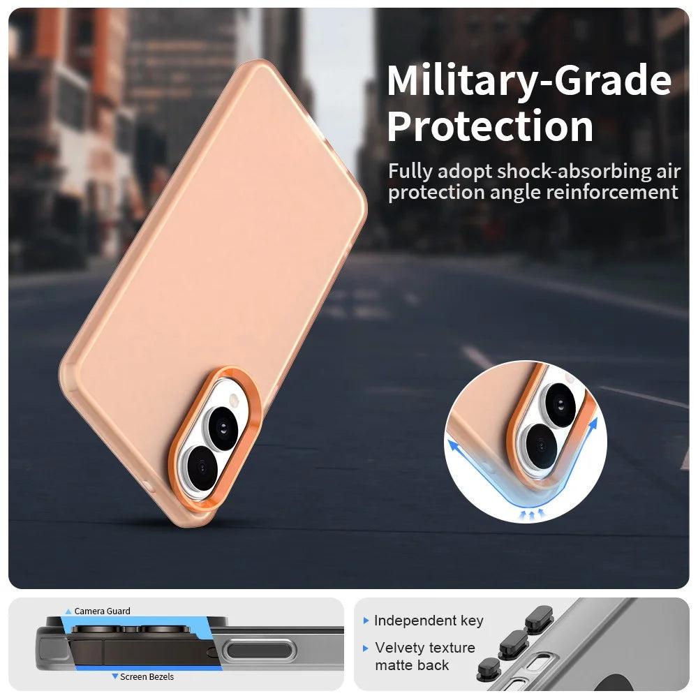 For Samsung Galaxy S25 Edge Case PC + TPU + PET Matte Anti-Drop Phone Back Cover - Orange - 4