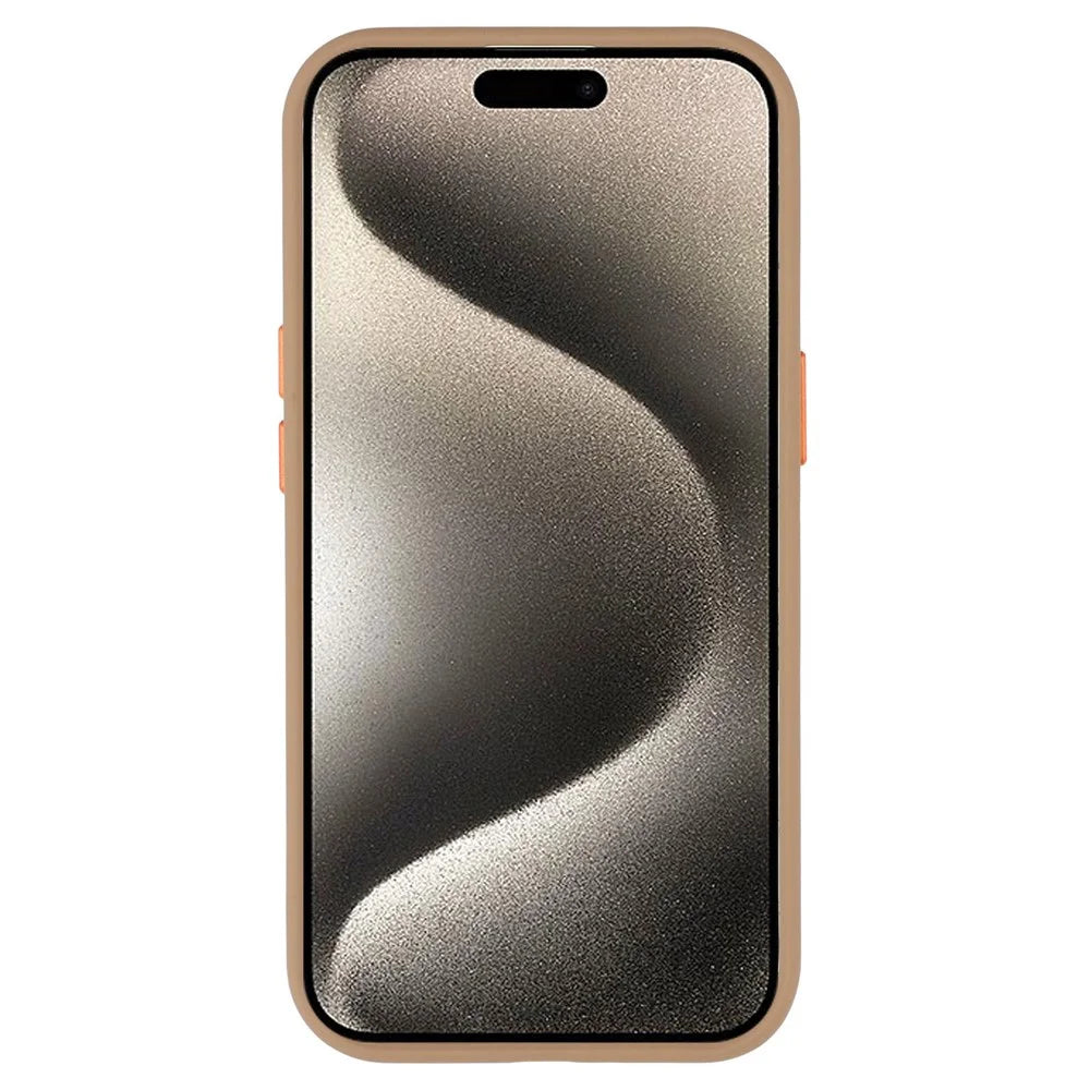 For iPhone 15 Plus Magnetic Case Skin Touch TPU + PC Phone Back Cover - Brown - 2