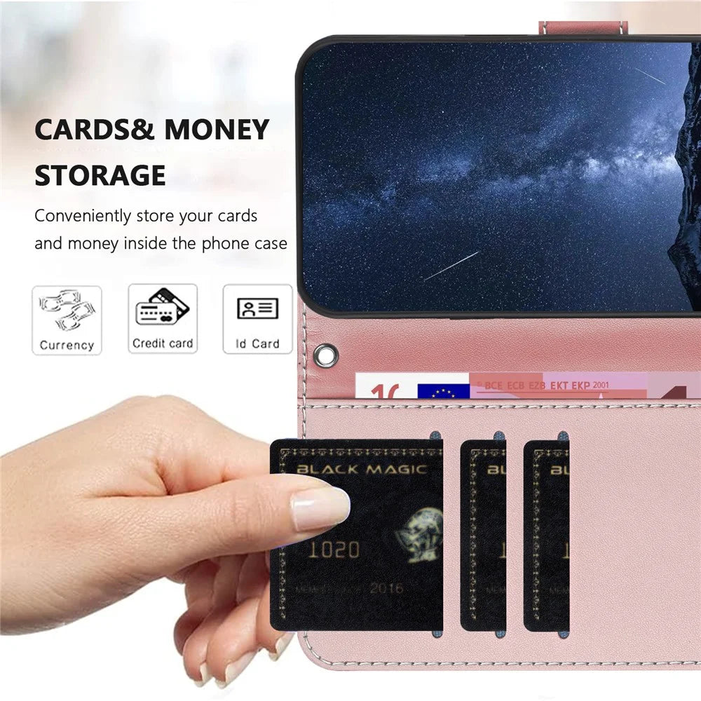 For Samsung Galaxy A16 5G Phone Cases Wallet Stand Color Splicing Leather Cover with Magnetic Clasp - Rose Gold - 2