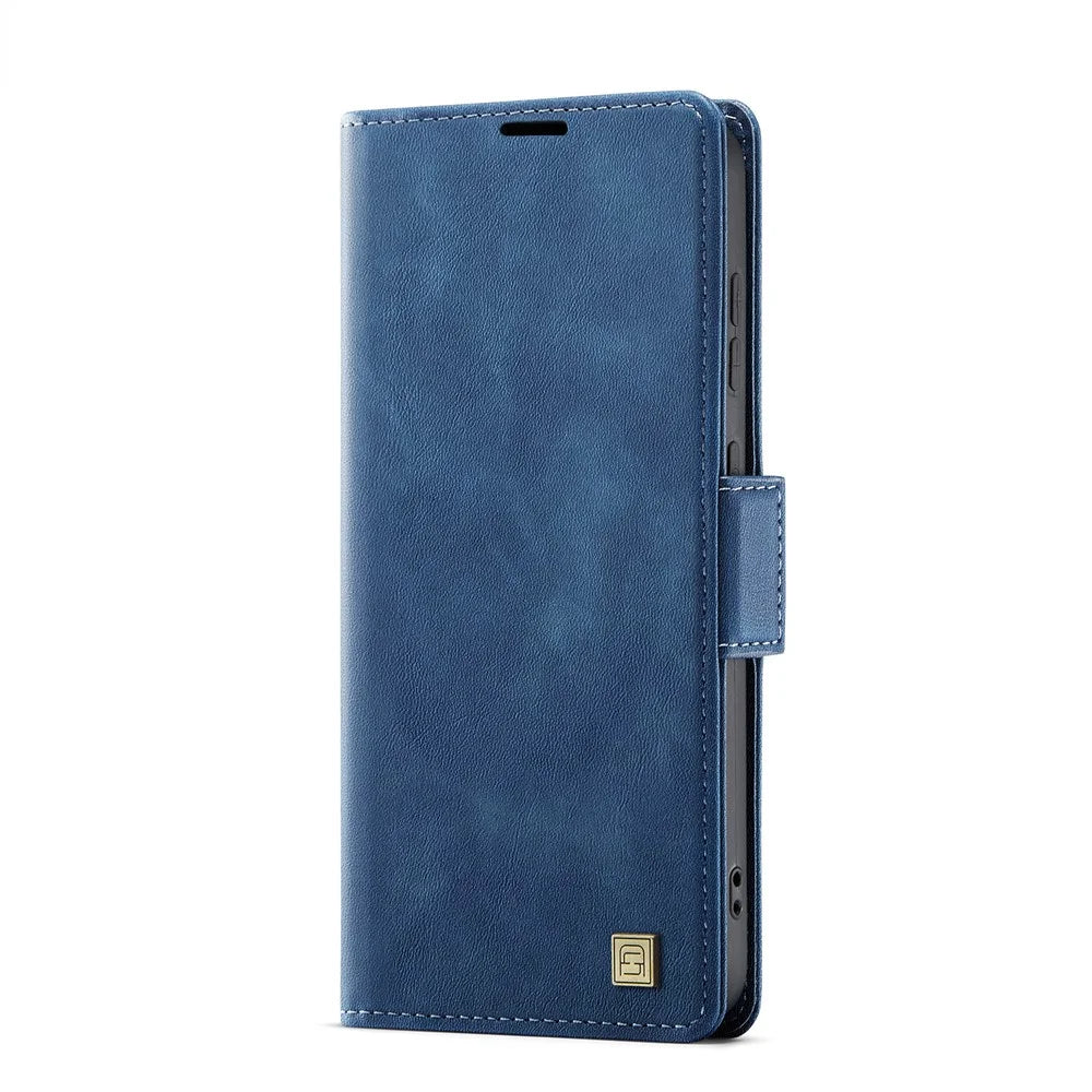 AUTSPACE For Samsung Galaxy A36 5G Case  A11 RFID Blocking Retro Leather Cell Phone Wallet Cover - Blue - 2