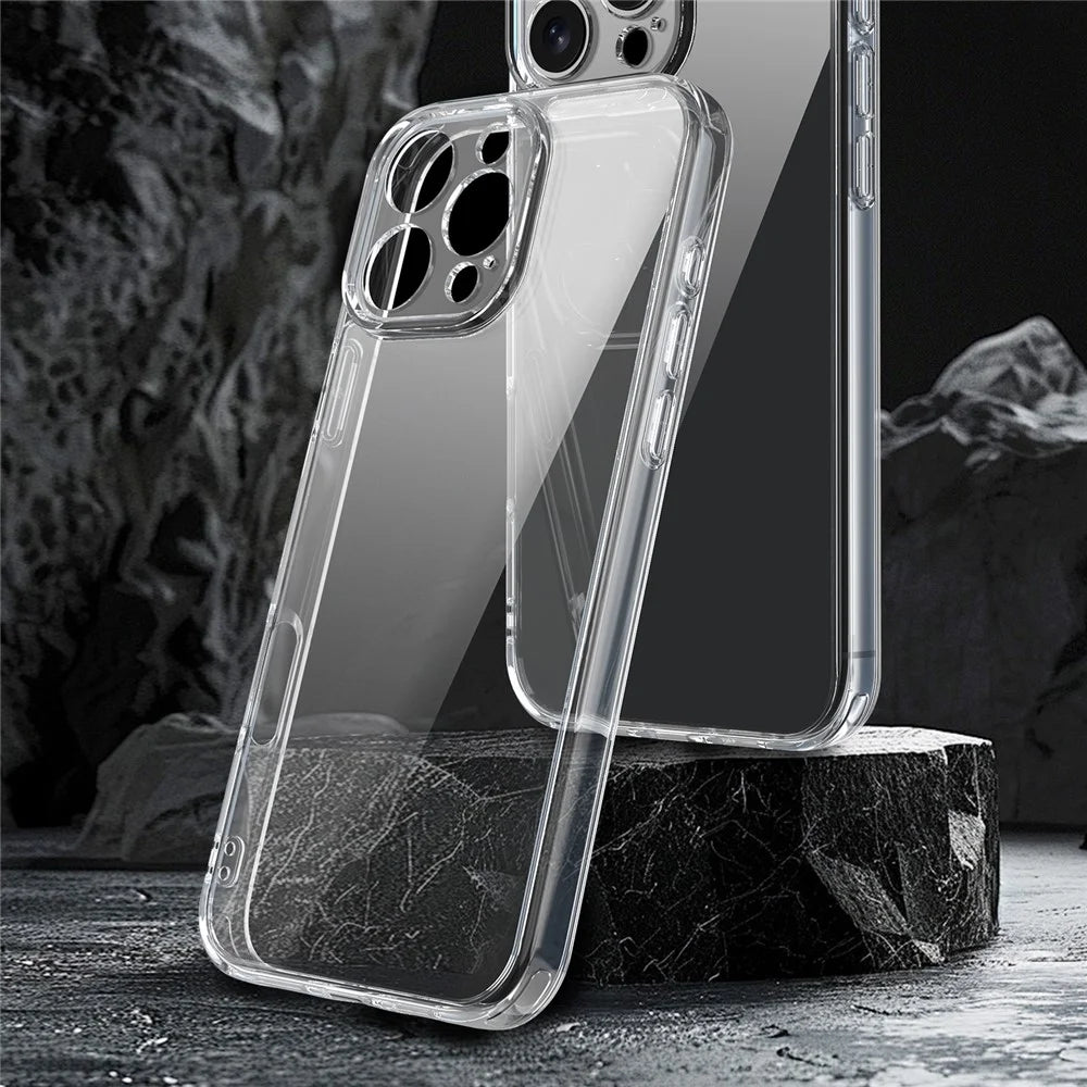 For iPhone 16 Pro Case TPU + Acrylic Phone Back Cover Anti Yellowing - Transparent - 2