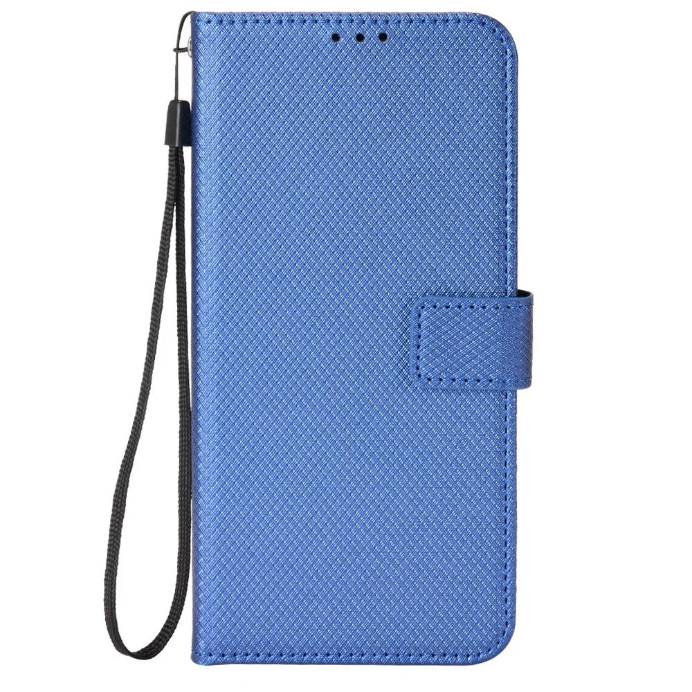 For vivo V50 Lite 5G  /  4G Case PU Leather Diamond Texture Wallet Phone Cover - Blue - 7
