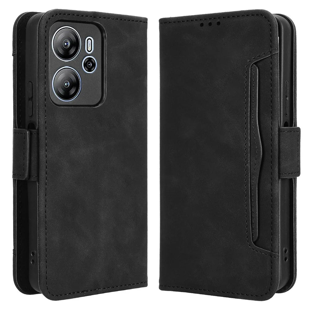 For Blackview Oscal Tiger 13 Leather Case Phone Wallet Cover with Multiple Card Slots - Black - 1