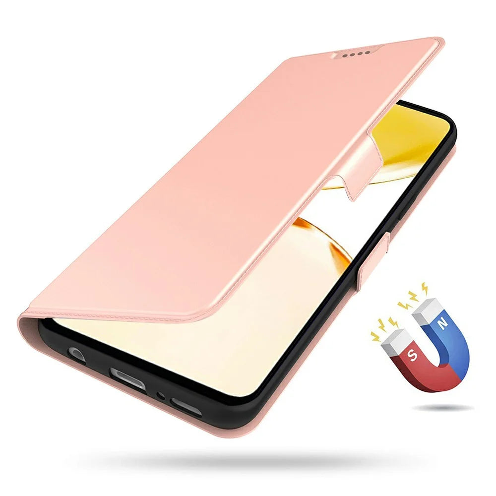 Phone Case For Realme P3 5G / 14 5G / Neo7x 5G Shockproof TPU Inner Shell Leather Cover Card Slot - Rose Gold - 4
