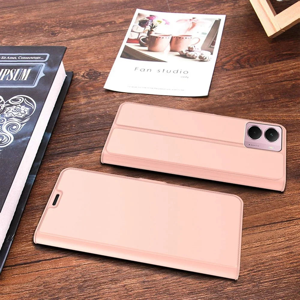 Phone Case For Realme P3 5G / 14 5G / Neo7x 5G Shockproof TPU Inner Shell Leather Cover Card Slot - Rose Gold - 7
