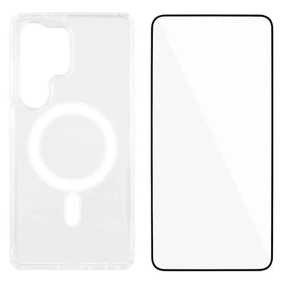 WANLONFENG LM Series For Samsung Galaxy S25 Ultra Clear Phone Magnetic Case with Screen Film (Big Lens Hole) - 1