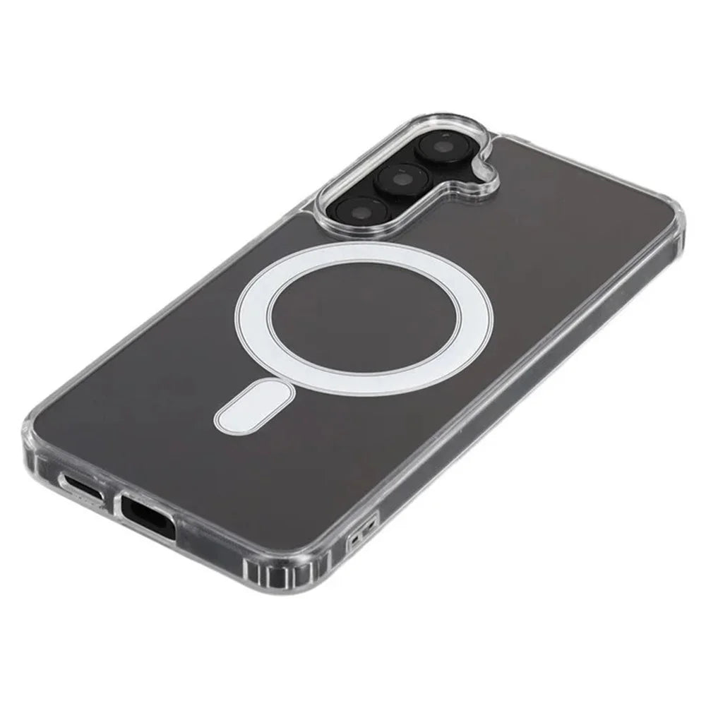 WANLONFENG LM Series For Samsung Galaxy S25+ Clear Phone Magnetic Case with Screen Film (Big Lens Hole) - 5