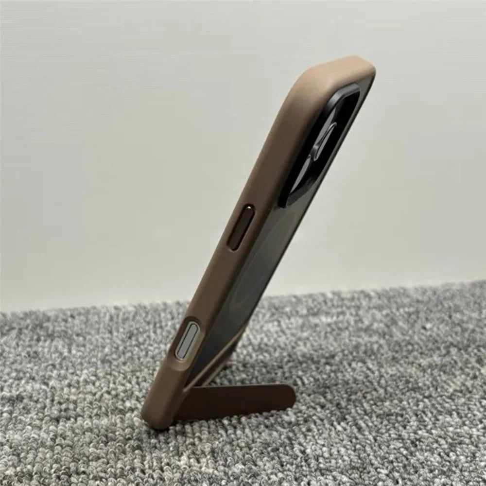 For iPhone 16 Plus Magnetic Case with Kickstand Drop Proof PC + TPU Phone Back Cover - Grey - 3