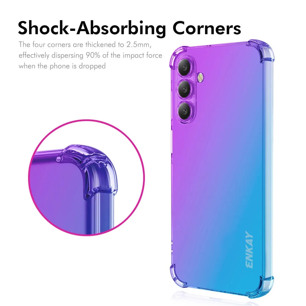 ENKAY For Samsung Galaxy F16 5G / Galaxy M16 5G TPU Case  Thickened Four Corner Drop-proof Phone Back Cover - Purple / Blue - 2