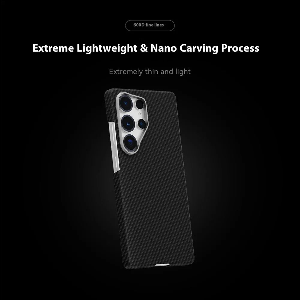 GKK For Samsung Galaxy S25 Ultra Case 600D Fine Carbon Fiber Texture Hard PC Phone Back Cover - 5