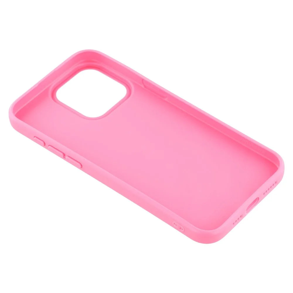 For iPhone 15 Pro Case 2.0mm Thick Solid Color Soft TPU Phone Back Cover Large Lens Cutout - Rose - 7