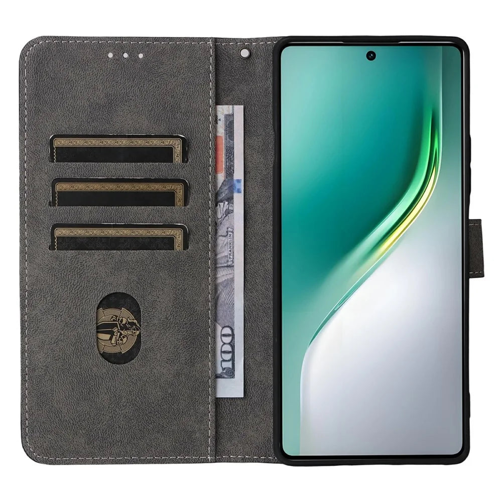For TECNO Camon 40 4G CM5 Case Wallet RFID Blocking PU Leather Cover Stand with Strap - Black - 2