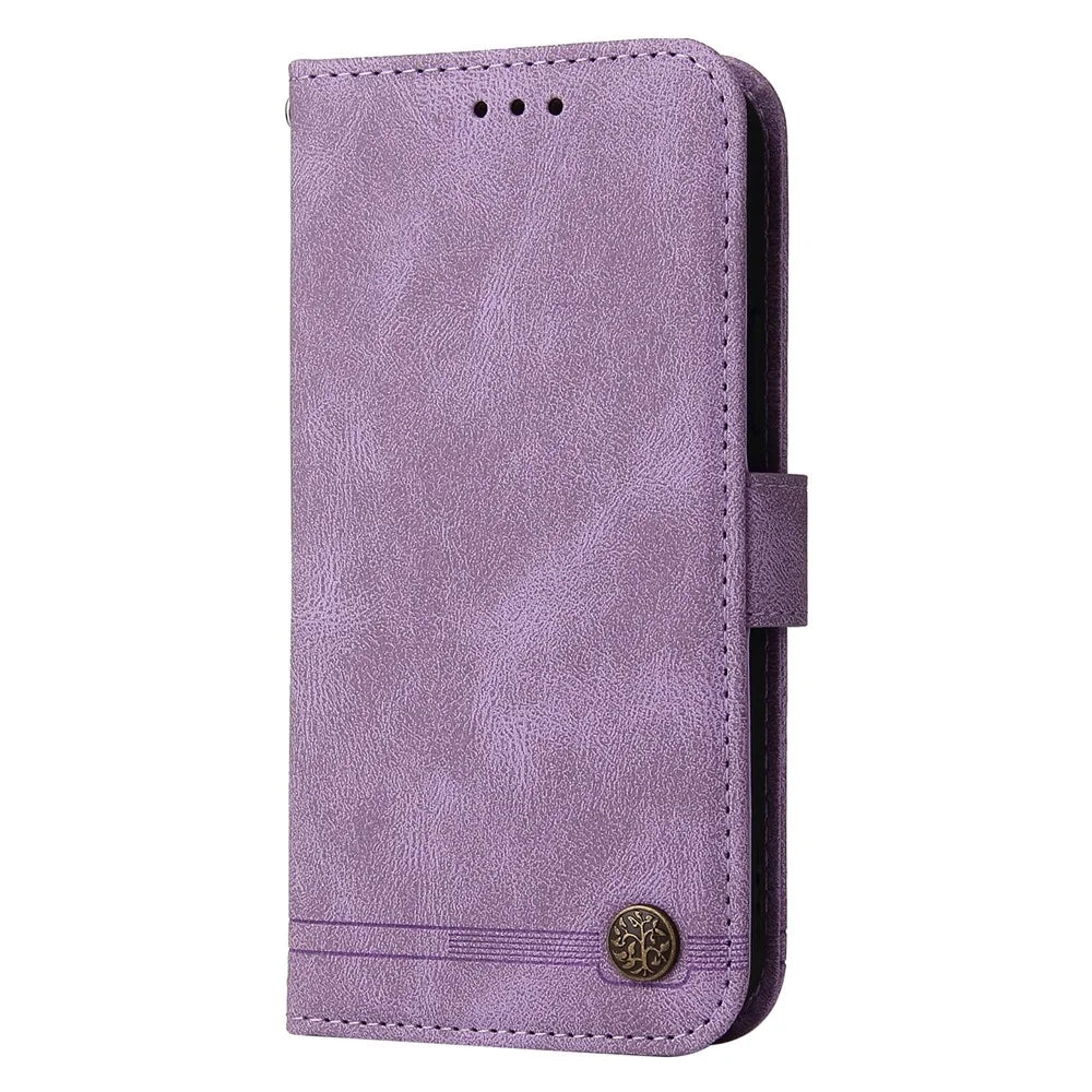 For Samsung Galaxy F16 5G / Galaxy M16 5G Leather Wallet Cases Skin Touch Phone Cover Stand with Strap - Purple - 4