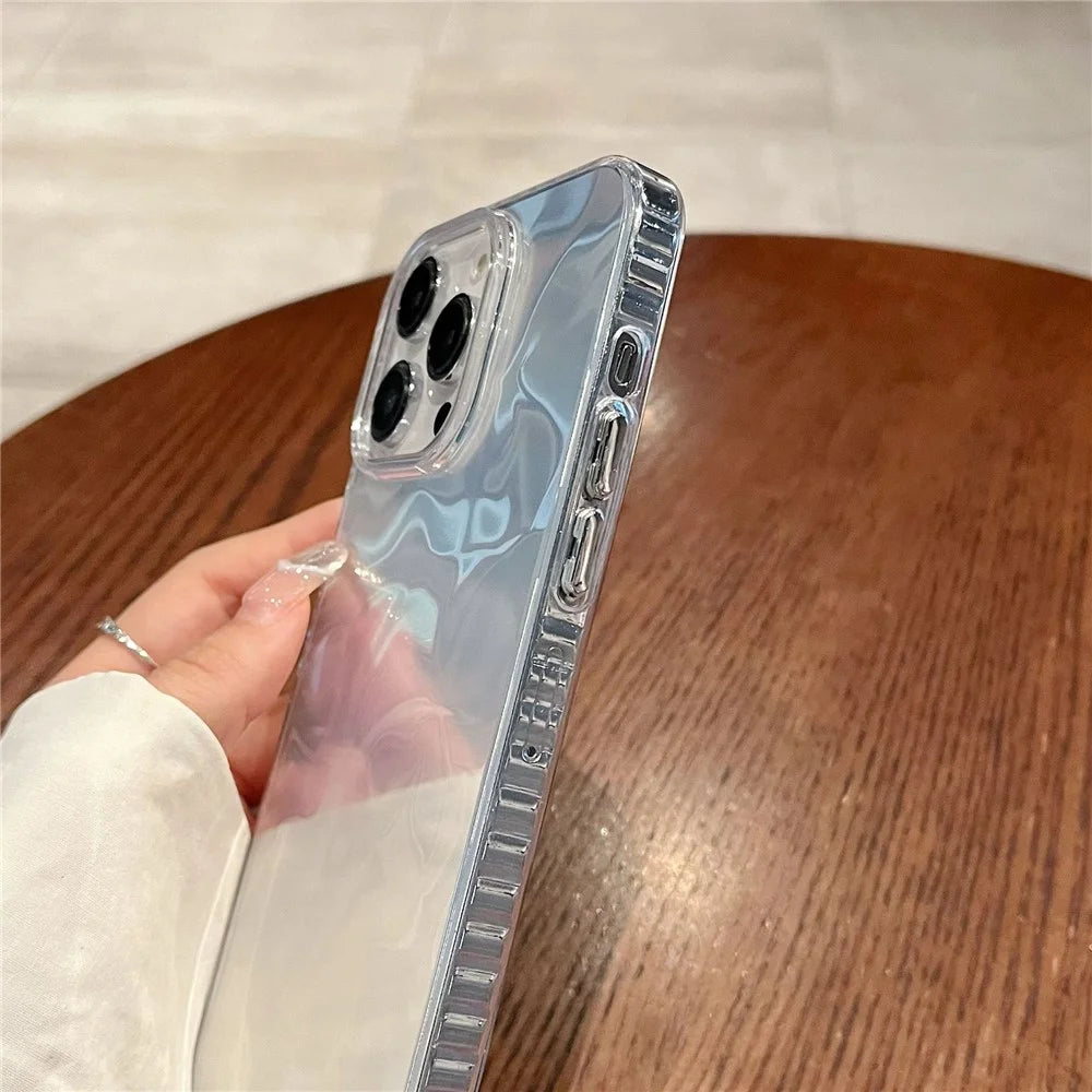 For iPhone 15 Pro Case IMD Ripple Pattern Hard PC Shockproof Phone Cover - 3