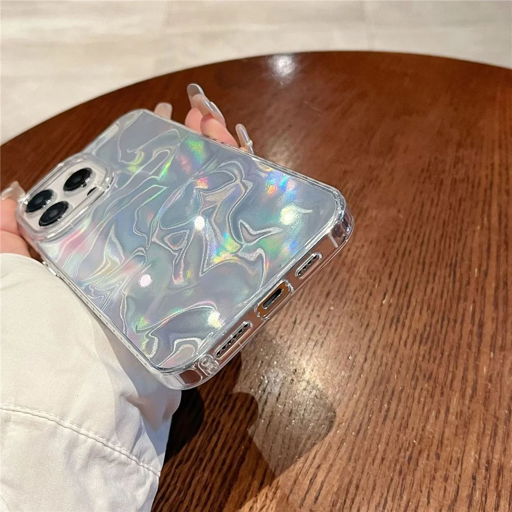 For iPhone 15 Pro Case IMD Ripple Pattern Hard PC Shockproof Phone Cover - 4
