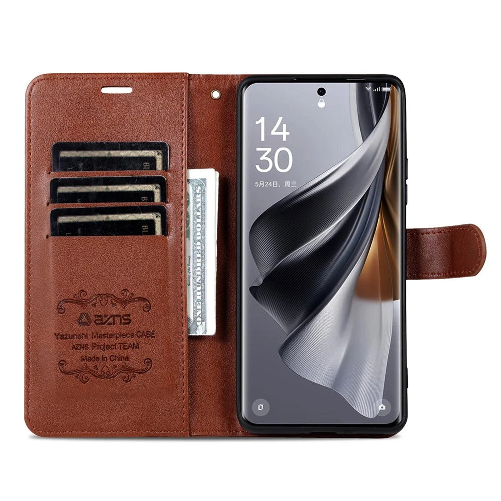 AZNS For Samsung Galaxy A06 4G Case Anti-Scratch PU Leather Stand Wallet Phone Cover - Brown - 2