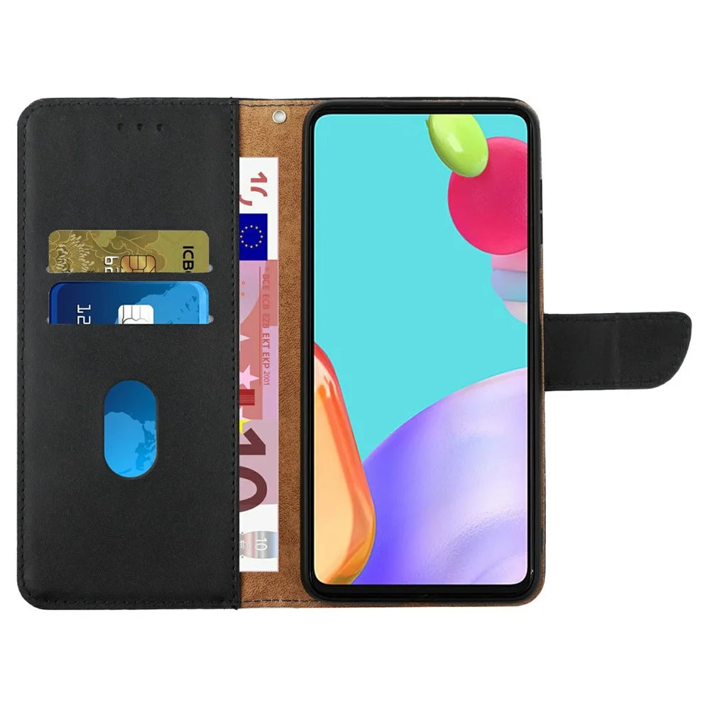 For TECNO Camon 40 Pro 4G Case Genuine Cow Leather Phone Cover Nappa Texture - Black - 2