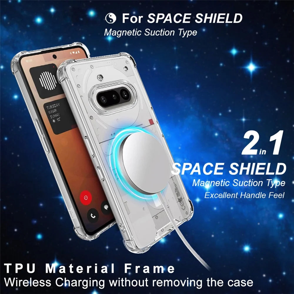 IMAK For Nothing Phone (3a) Case Magnetic Case Shockproof PC TPU Clear Phone Cover - 3