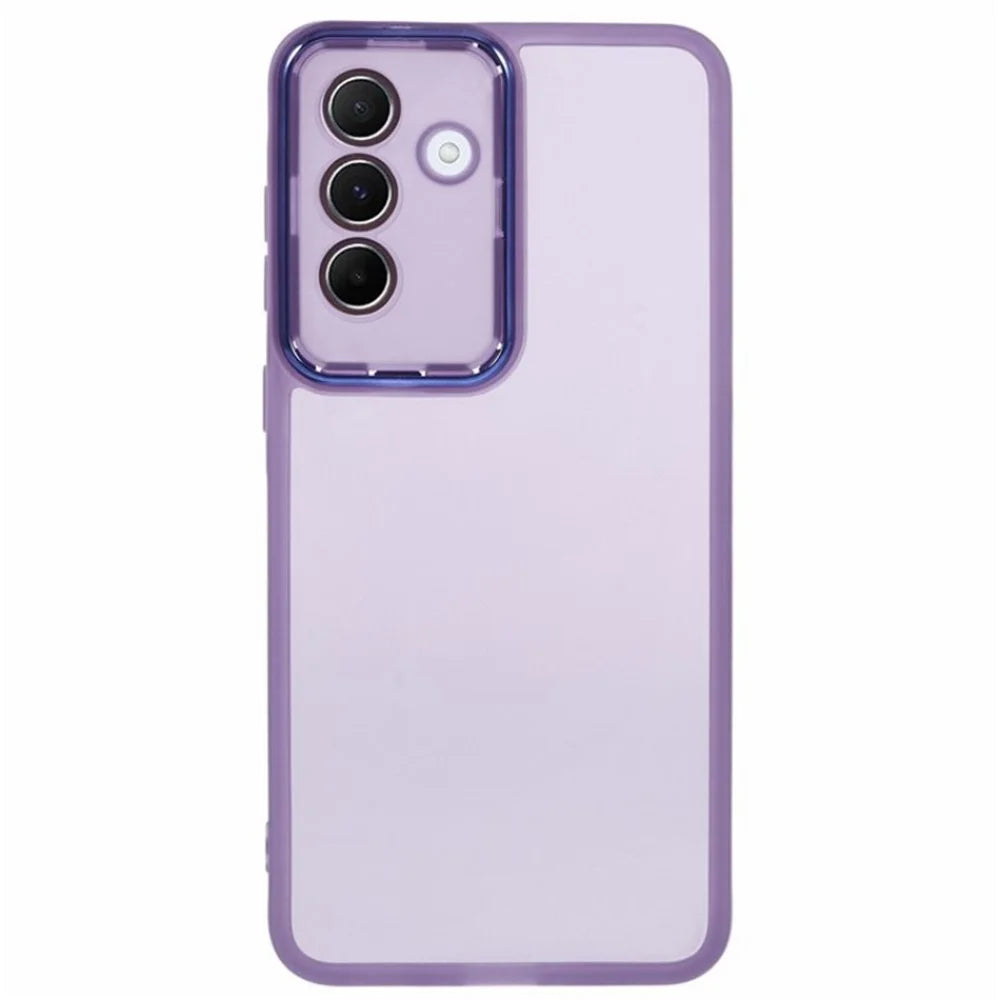 WANLONFENG For Samsung Galaxy A26 5G TPU Case  DKSM Series Electroplated Frame Back Cover with Tempered Glass - Purple - 2
