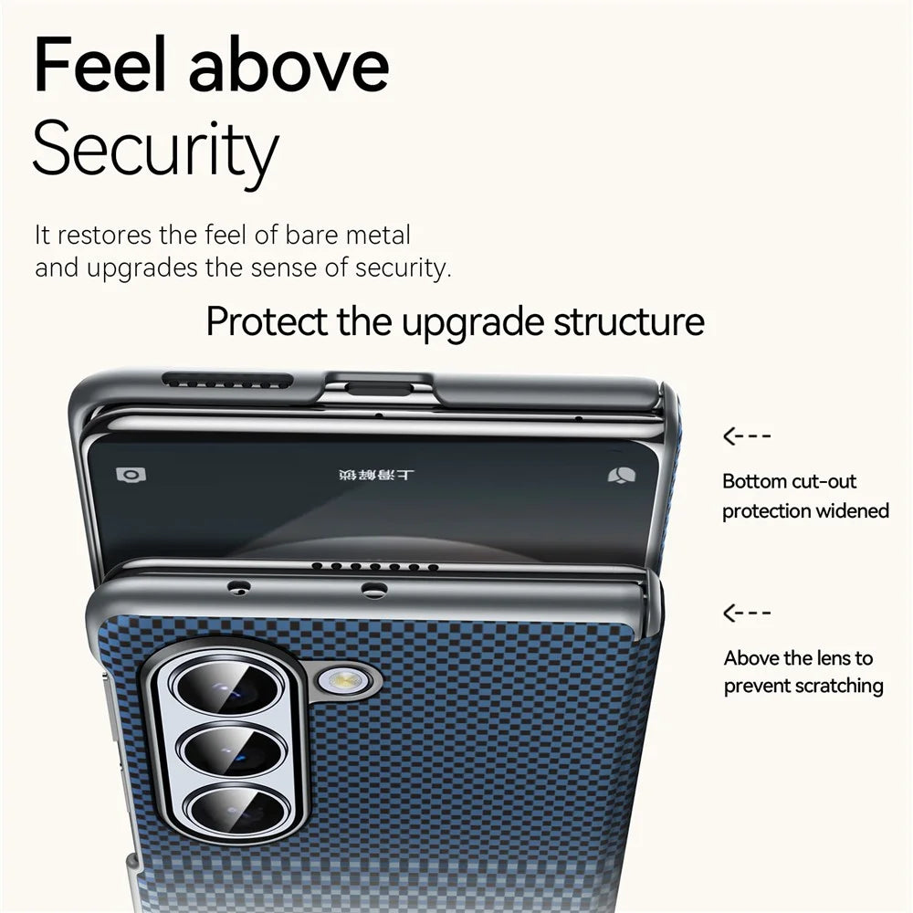 SULADA For Samsung Galaxy Z Fold6 5G Magnetic Case Shockproof Hard PC Phone Back Cover - Moonrise Blue - 4