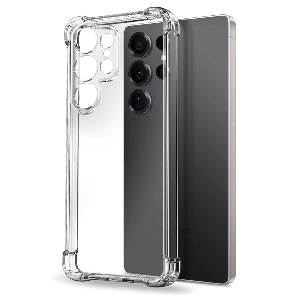 NORTHJO For Samsung Galaxy S25 Ultra Clear Case Shockproof TPU Cover with Tempered Glass Support Fingerprint Unlock - 2