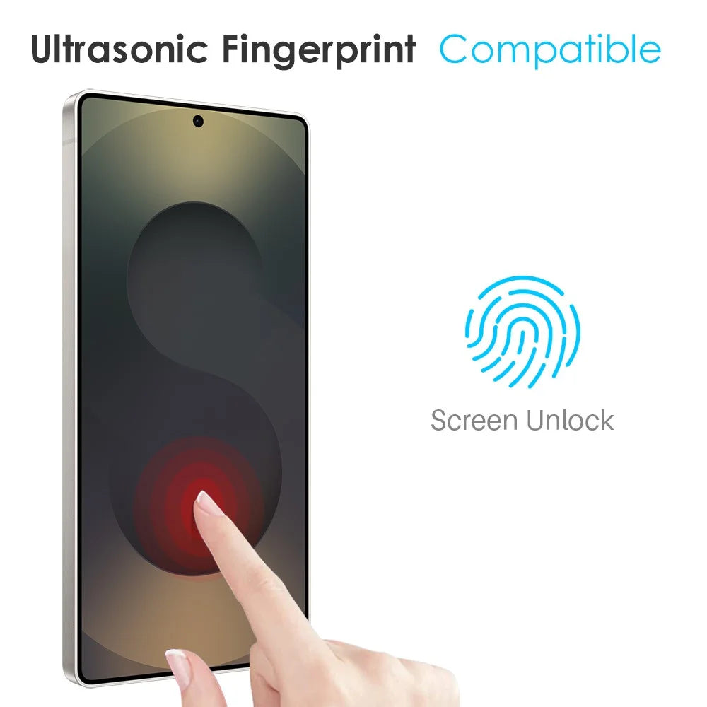 NORTHJO For Samsung Galaxy S25 Ultra Clear Case Shockproof TPU Cover with Tempered Glass Support Fingerprint Unlock - 4