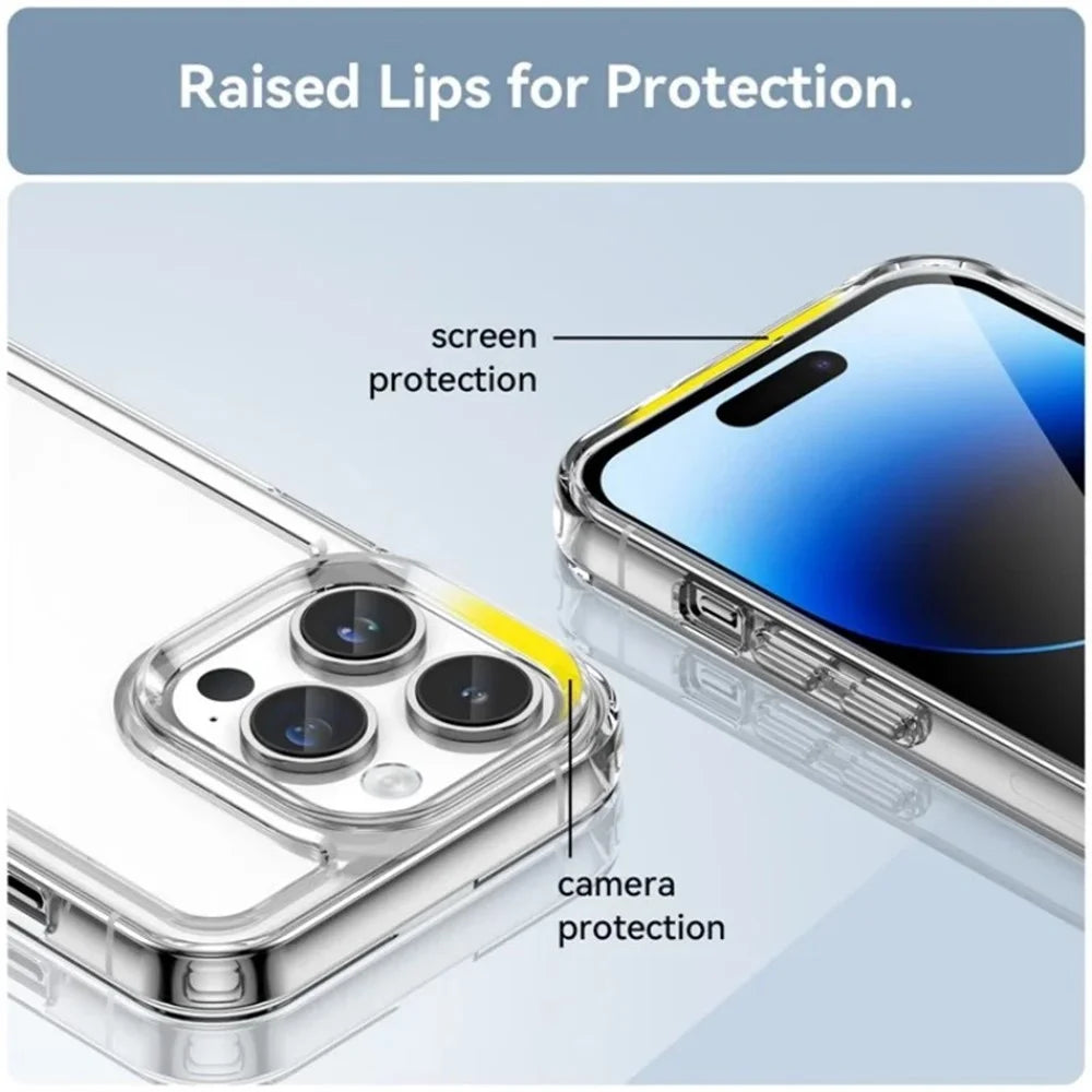 WANLONFENG For iPhone 13 Pro Max 6.7 inch Case  MF Series TPU Acrylic Clear Phone Cover with Tempered Glass Film - Transparent - 7