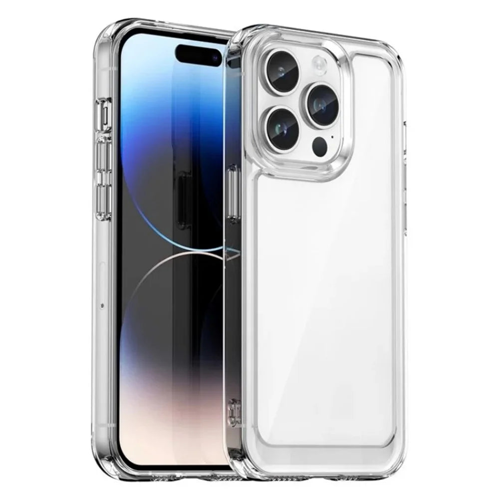 WANLONFENG For iPhone 12 Pro 6.1 inch Case  MF Series TPU Acrylic Clear Phone Cover with Tempered Glass Film - Transparent - 2