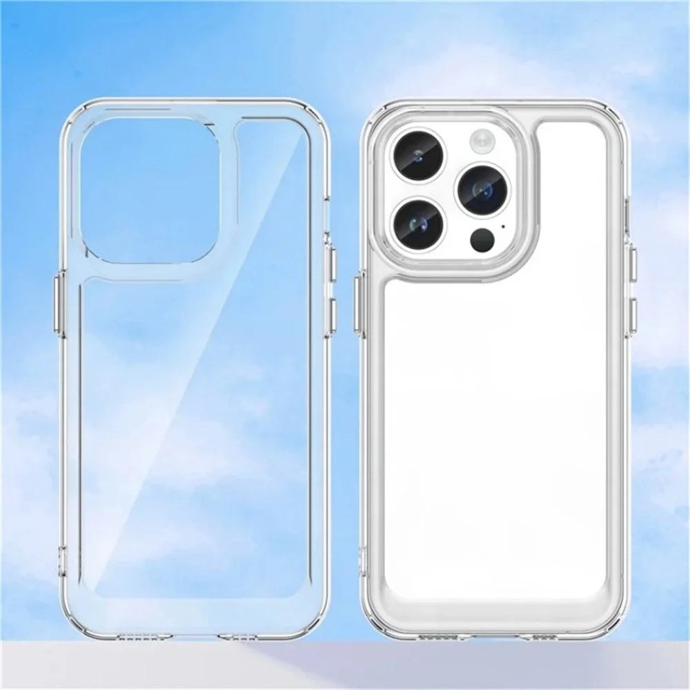 WANLONFENG For iPhone 12 Pro 6.1 inch Case  MF Series TPU Acrylic Clear Phone Cover with Tempered Glass Film - Transparent - 3
