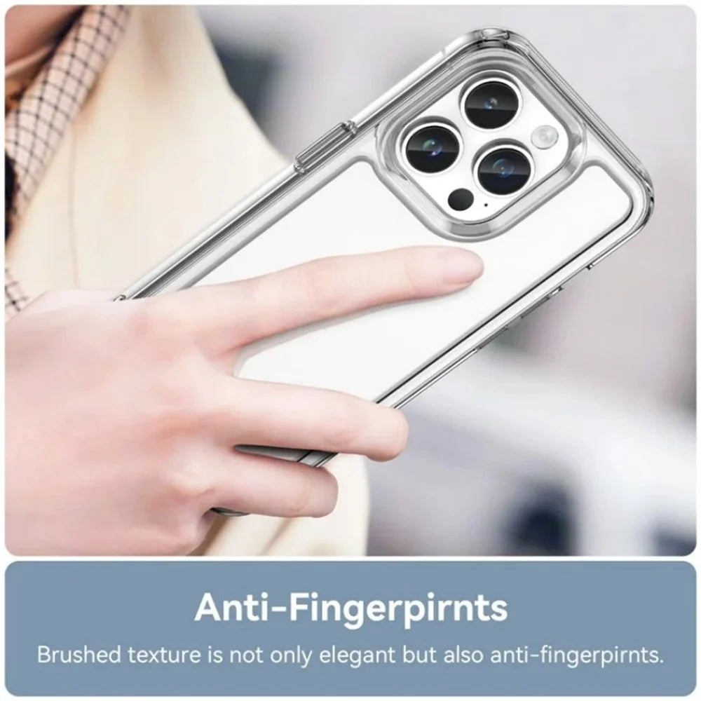 WANLONFENG For iPhone 12 Pro 6.1 inch Case  MF Series TPU Acrylic Clear Phone Cover with Tempered Glass Film - Transparent - 6