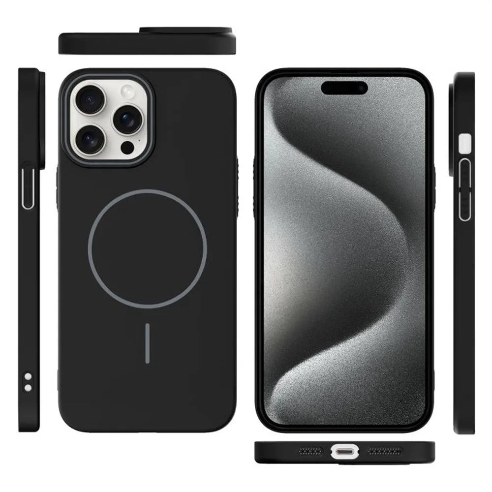 For iPhone 14 Pro Case Compatible with MagSafe Slim PC Phone Back Cover - Black - 2