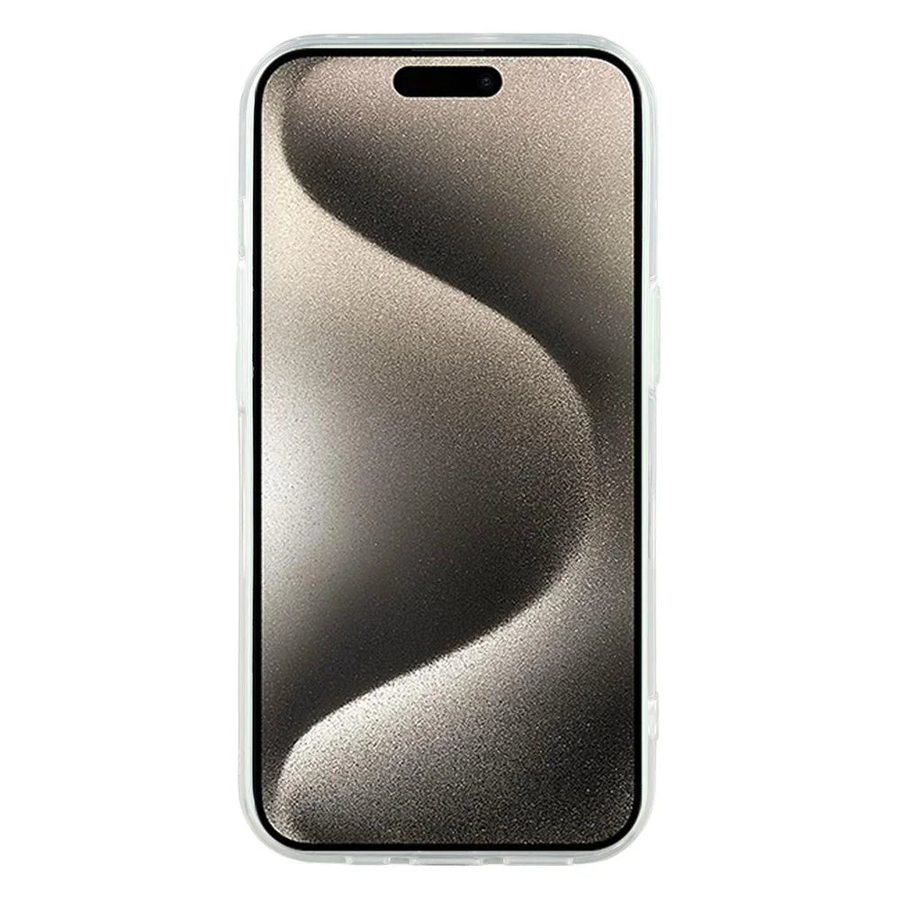 For iPhone 15 Case Shiny IMD TPU + Acrylic Phone Cover Large Camera Cutout - Painted Apples - 2