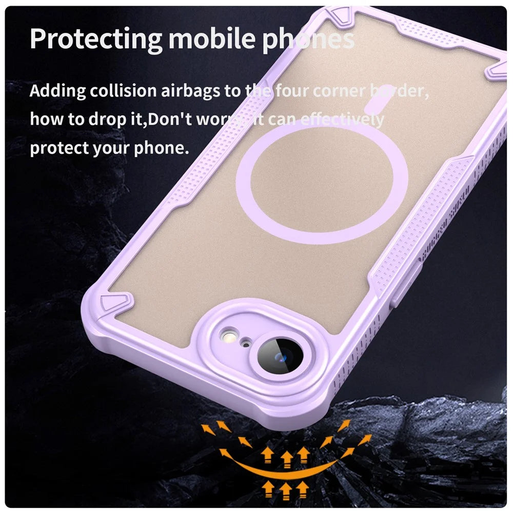 For iPhone 17e / 16e Magnetic Case Compatible with MagSafe TPU + PC Phone Back Cover - Purple - 4
