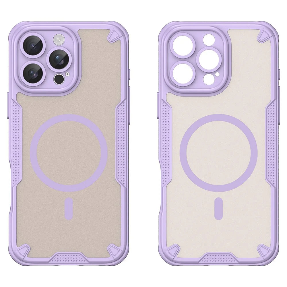 For iPhone 16 Pro Magnetic Case Compatible with MagSafe TPU + PC Phone Back Cover - Purple - 2