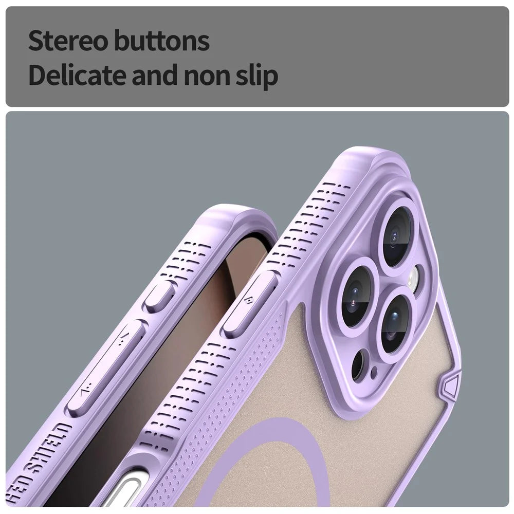For iPhone 16 Pro Magnetic Case Compatible with MagSafe TPU + PC Phone Back Cover - Purple - 6