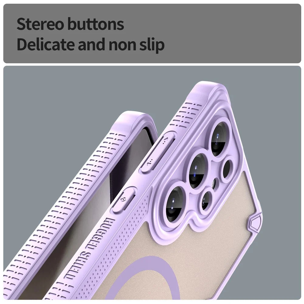 For Samsung Galaxy S25 Ultra Magnetic Case Compatible with MagSafe TPU + PC Phone Back Cover - Purple - 6