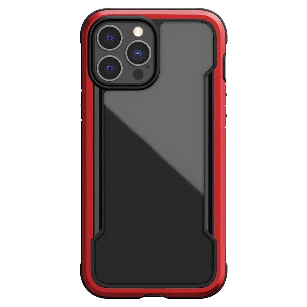 DEFENSE For iPhone 12 / 12 Pro 6.1 inch Anti-bacteria PC+TPU+Aluminum Alloy Drop-proof Cover Transparent Phone Case - Red - 2