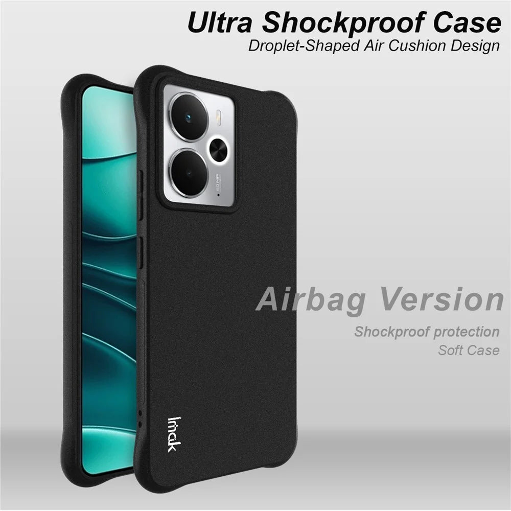 IMAK For Realme 14 5G Case TPU Phone Cover Airbag Shockproof Protection - Matte Black - 6