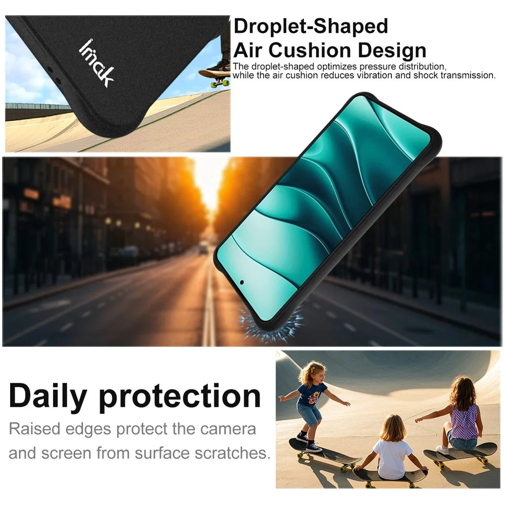 IMAK For Realme 14 5G Case TPU Phone Cover Airbag Shockproof Protection - Matte Black - 7