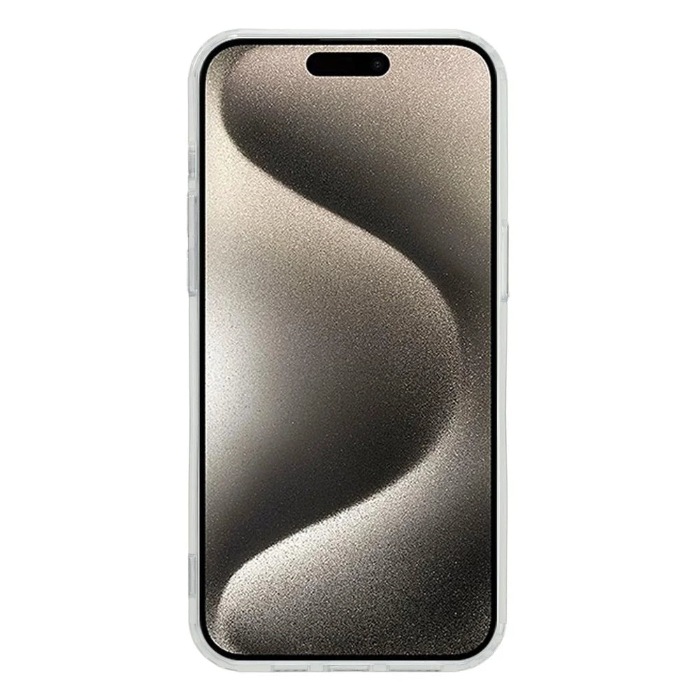 For iPhone 15 Magnetic Case Acrylic TPU Clear Phone Back Cover - Purple - 2