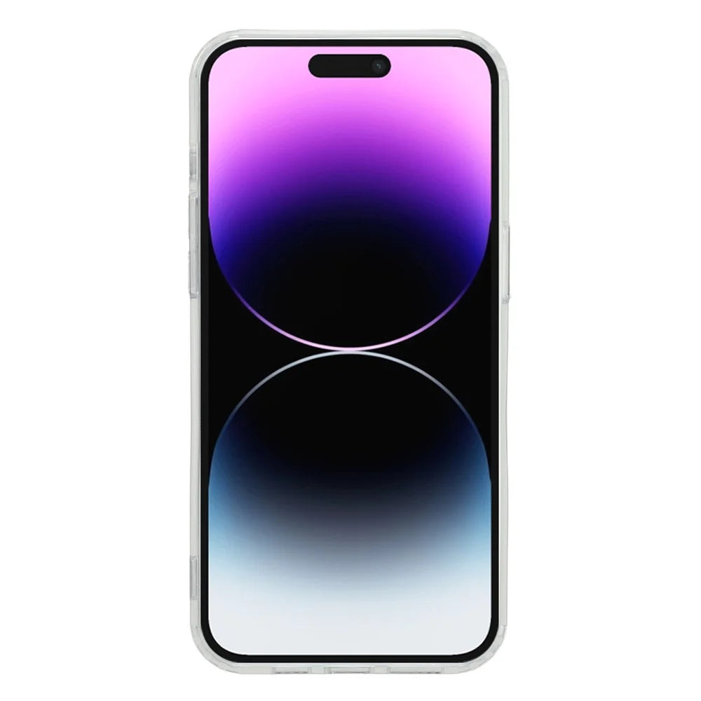 For iPhone 14 Pro Max Magnetic Case Acrylic TPU Clear Phone Back Cover - Purple - 2