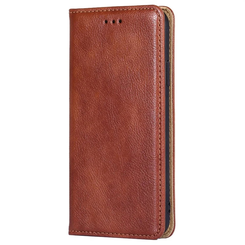 For vivo V50 5G Case Wallet PU Leather Magnetic Auto-Absorbed Phone Cover - Brown - 6