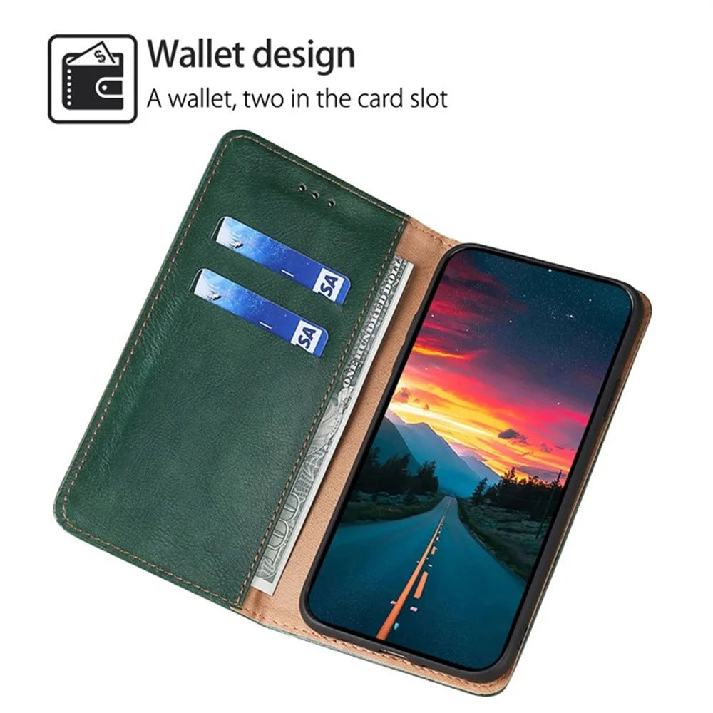 For vivo Y29 4G Case Wallet PU Leather Magnetic Auto-Absorbed Phone Cover - Green - 2