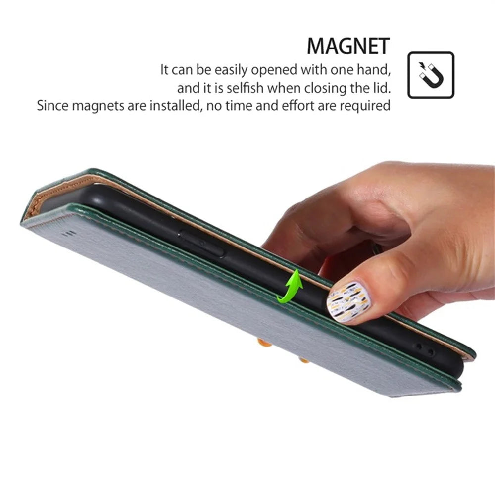 For vivo Y29 4G Case Wallet PU Leather Magnetic Auto-Absorbed Phone Cover - Green - 4