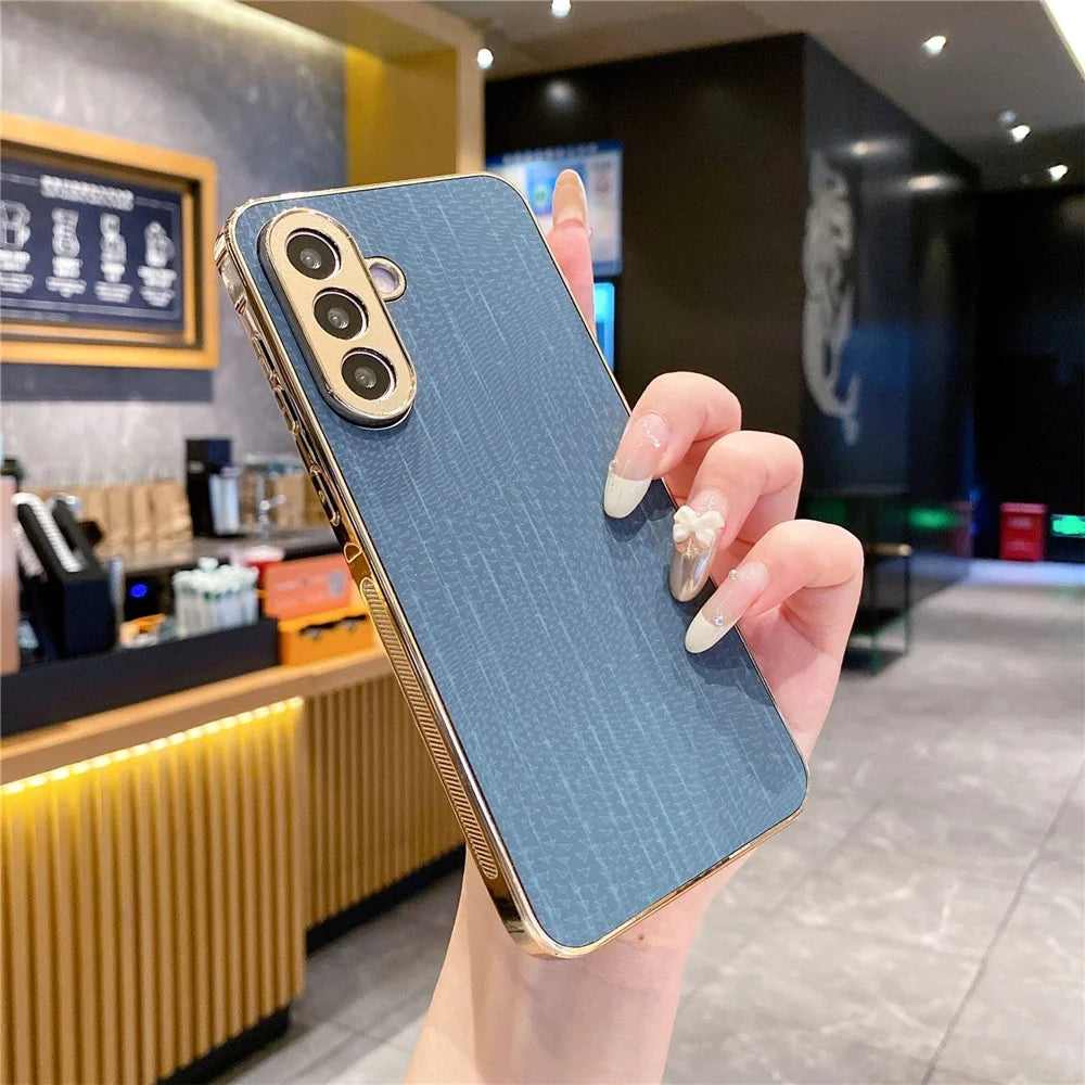 For Samsung Galaxy A56 5G Case Electroplating Shooting Star Pattern PU + TPU + PC Phone Back Cover - Blue - 2